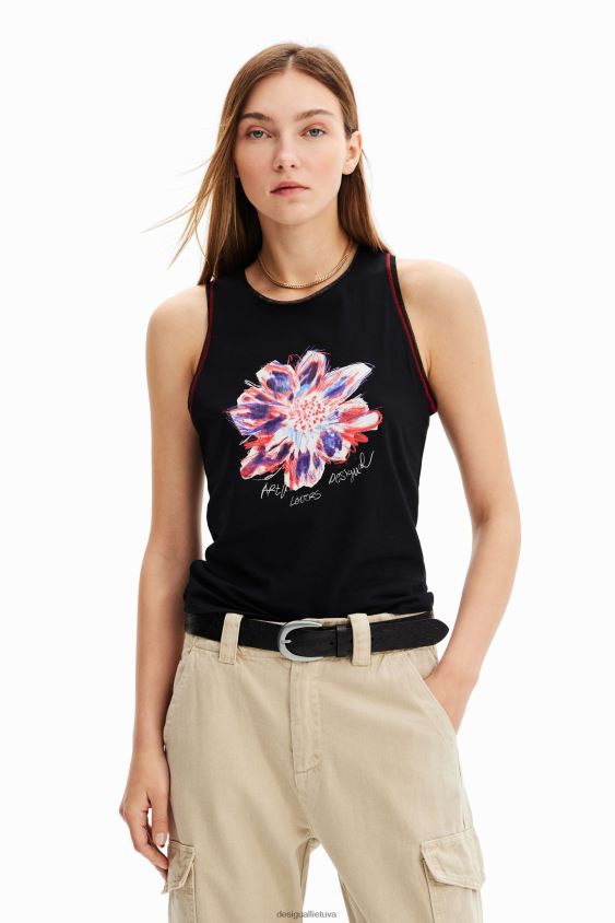 Desigual moterys Gėlėti marškinėliai be rankovių apranga S606BV1167