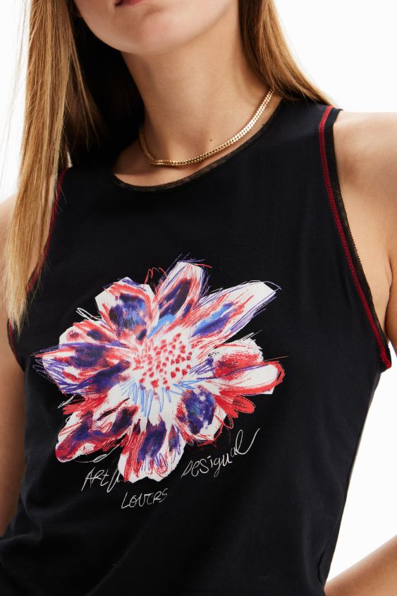 Desigual moterys Gėlėti marškinėliai be rankovių apranga S606BV1167