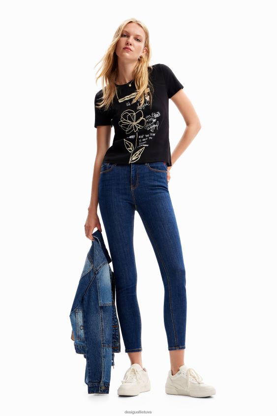 Desigual moterys Gėlių žinučių marškinėliai apranga S606BV121