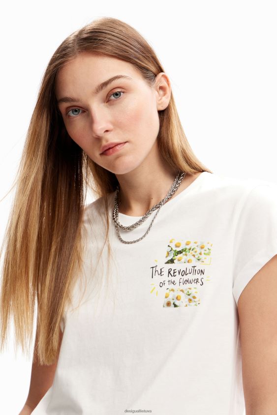 Desigual moterys Gėlių žinučių marškinėliai apranga S606BV21