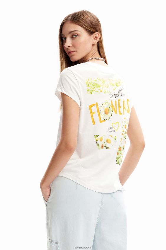 Desigual moterys Gėlių žinučių marškinėliai apranga S606BV21