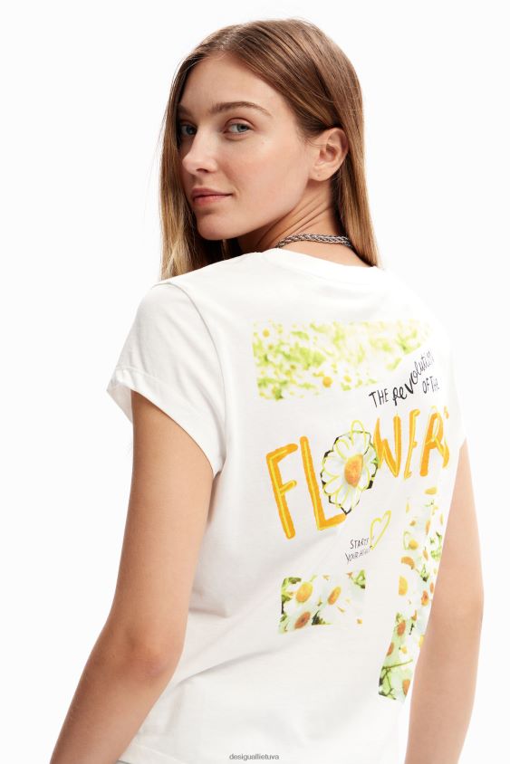 Desigual moterys Gėlių žinučių marškinėliai apranga S606BV21