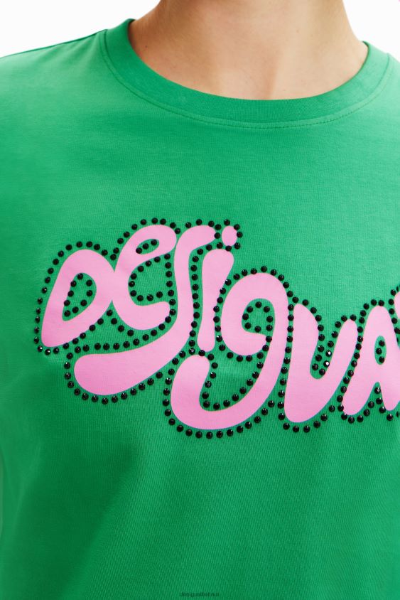 Desigual moterys Kalnų krištolinio akmens marškinėliai trumpomis rankovėmis apranga S606BV808