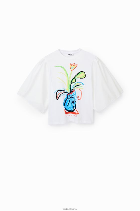 Desigual moterys Poplino marškinėliai didelėmis rankovėmis apranga S606BV343