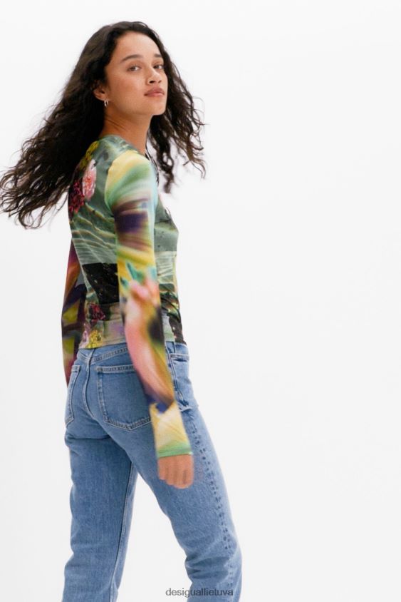 Desigual moterys fantastiniai marškinėliai su krūtine apranga S606BV963