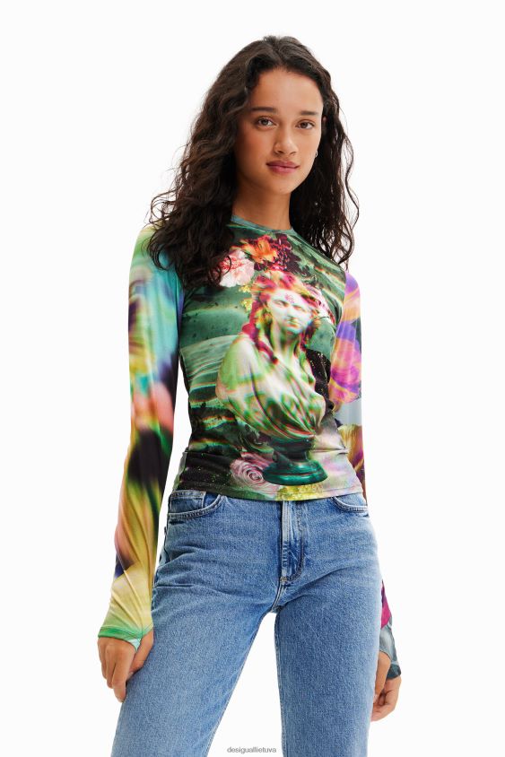 Desigual moterys fantastiniai marškinėliai su krūtine apranga S606BV963