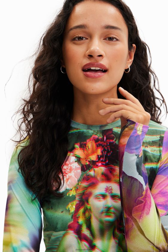 Desigual moterys fantastiniai marškinėliai su krūtine apranga S606BV963