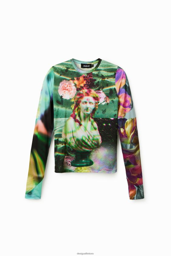Desigual moterys fantastiniai marškinėliai su krūtine apranga S606BV963