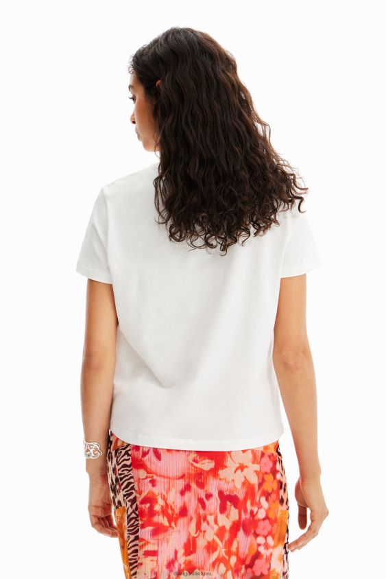 Desigual moterys gėlių iliustracijos marškinėliai apranga S606BV37