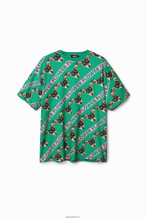 Desigual moterys johnson hartig unisex oversize marškinėliai apranga S606BV1043