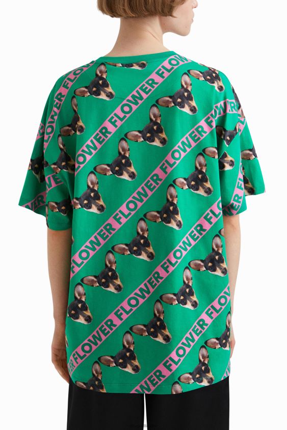 Desigual moterys johnson hartig unisex oversize marškinėliai apranga S606BV1043