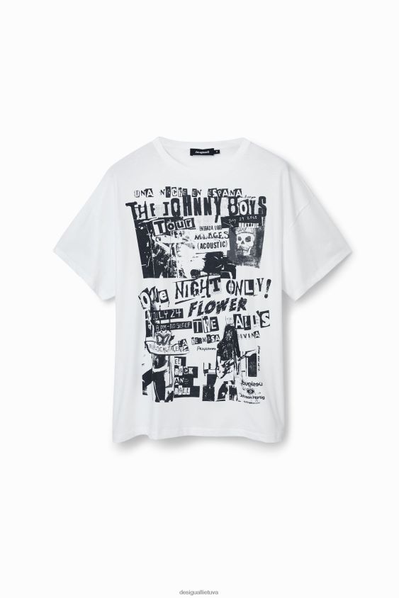 Desigual moterys johnson hartig unisex oversize marškinėliai apranga S606BV439