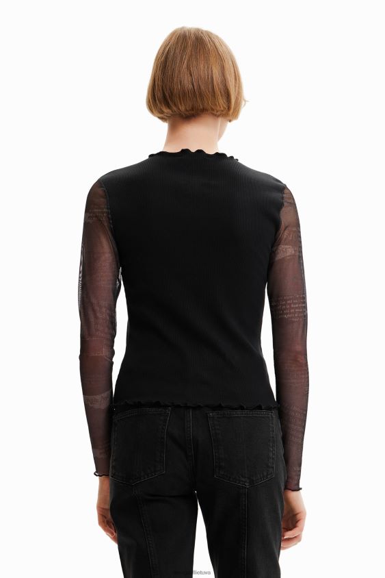 Desigual moterys kombinuoti širdelės iškirpti marškinėliai apranga S606BV369