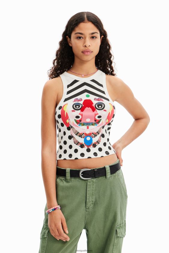 Desigual moterys m. christian Lacroix taškuoti marškinėliai apranga S606BV518