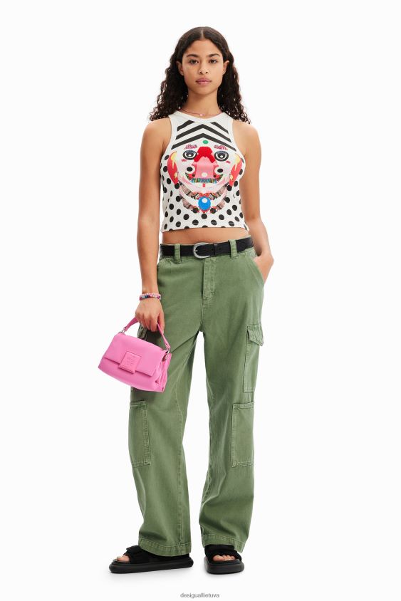 Desigual moterys m. christian Lacroix taškuoti marškinėliai apranga S606BV518