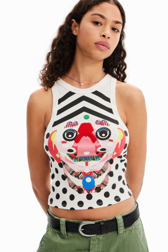 Desigual moterys m. christian Lacroix taškuoti marškinėliai apranga S606BV518