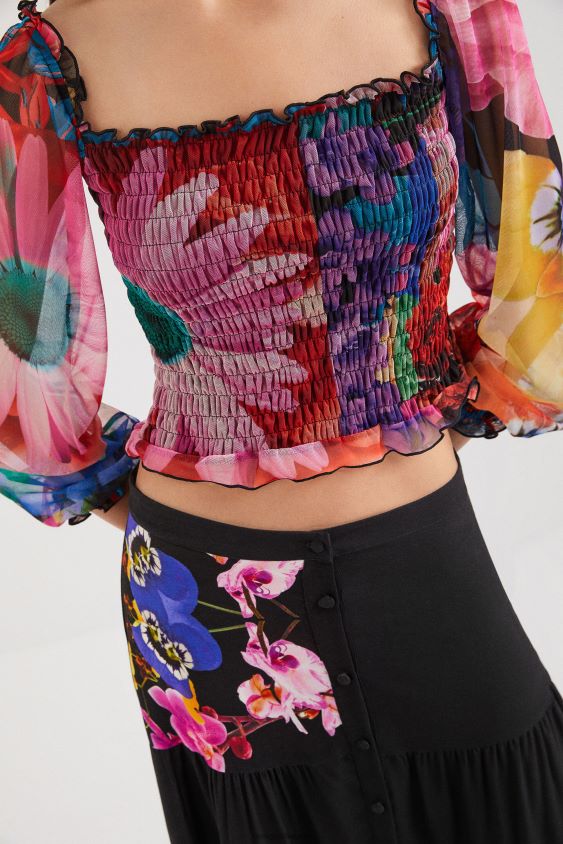 Desigual moterys m. christian Lacroix tiulio marškinėliai apranga S606BV1104
