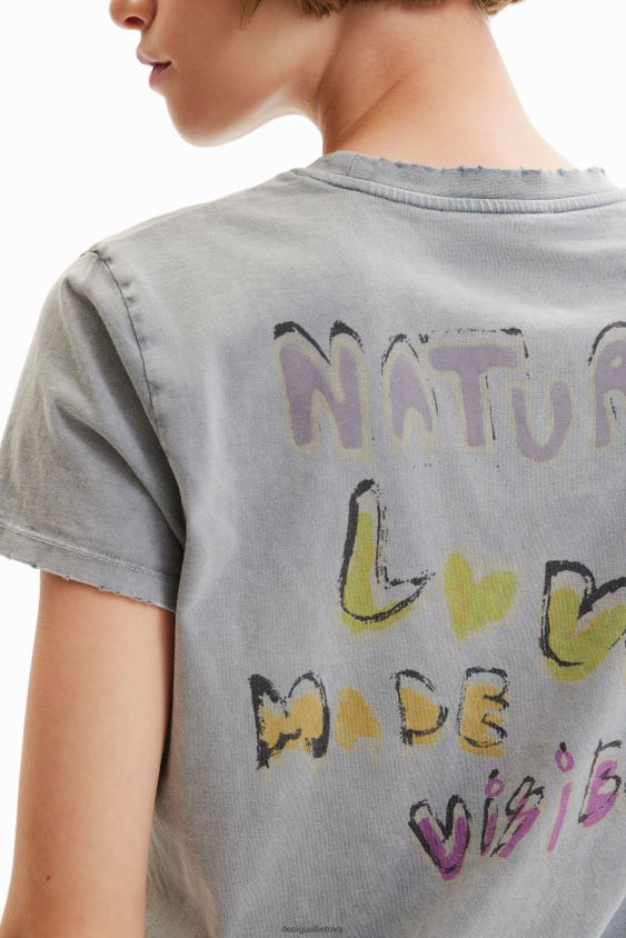 Desigual moterys marškinėliai su krūtine trumpomis rankovėmis apranga S606BV1017