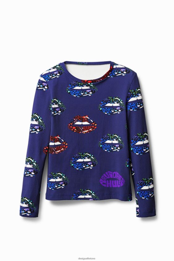 Desigual moterys marškinėliai su ribine iškirpte nugara apranga S606BV1054