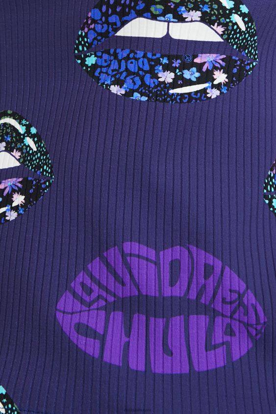 Desigual moterys marškinėliai su ribine iškirpte nugara apranga S606BV1054