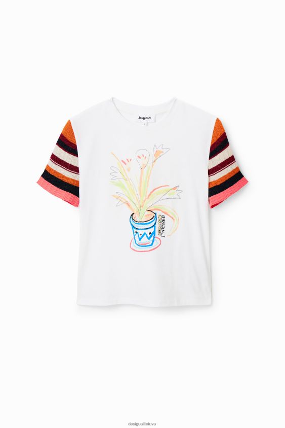 Desigual moterys megzti dryžuoti marškinėliai apranga S606BV389