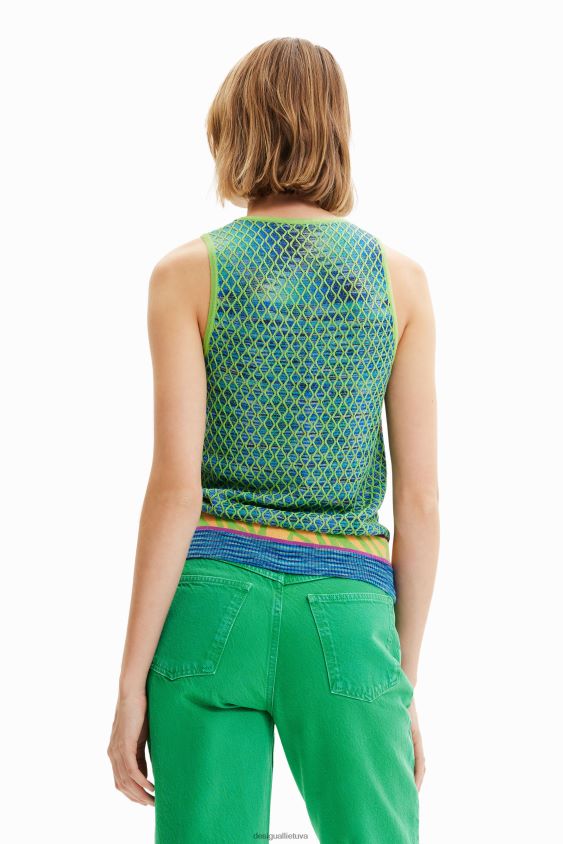 Desigual moterys megzti dryžuoti marškinėliai apranga S606BV457
