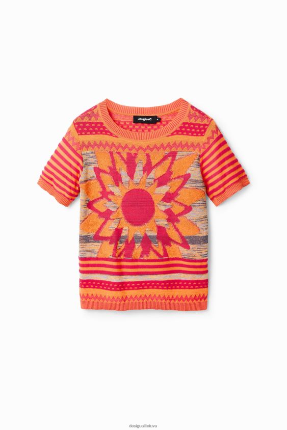 Desigual moterys megzti gėlių marškinėliai apranga S606BV294