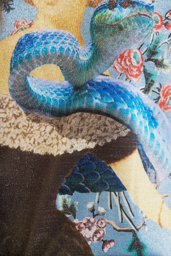 Desigual moterys megzti koliažiniai marškinėliai apranga S606BV858