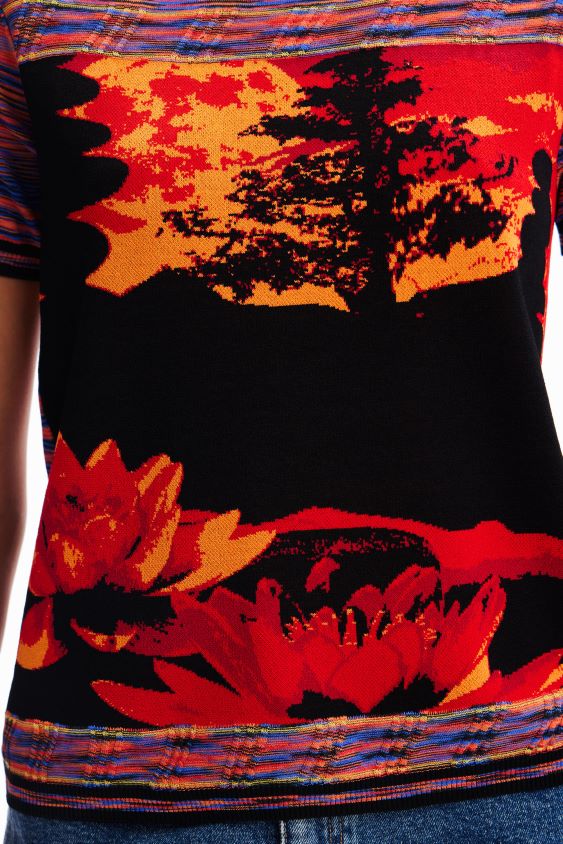 Desigual moterys megzti kraštovaizdžio marškinėliai apranga S606BV40