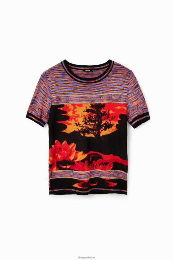 Desigual moterys megzti kraštovaizdžio marškinėliai apranga S606BV40