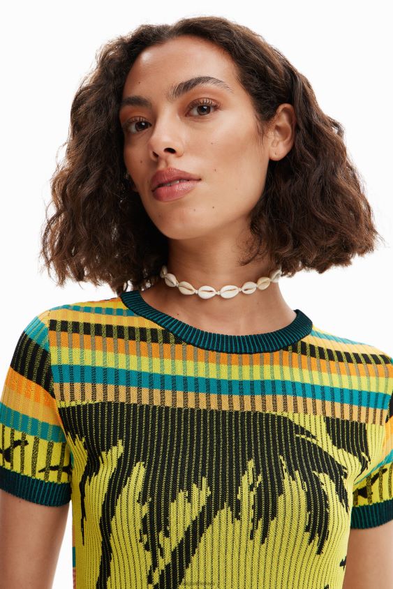 Desigual moterys megzti kraštovaizdžio marškinėliai apranga S606BV889