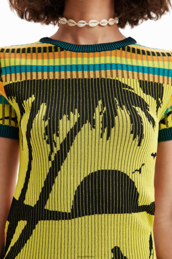 Desigual moterys megzti kraštovaizdžio marškinėliai apranga S606BV889