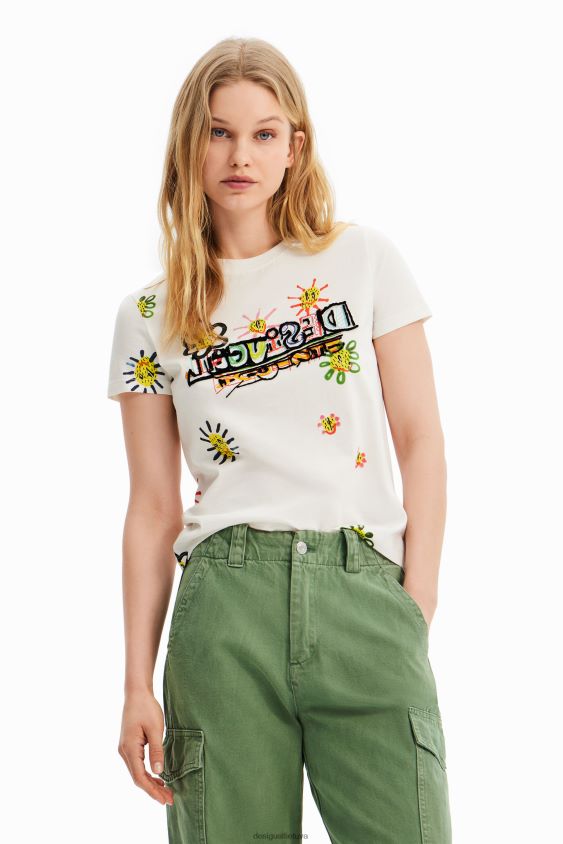 Desigual moterys meniški flokuoti marškinėliai apranga S606BV993