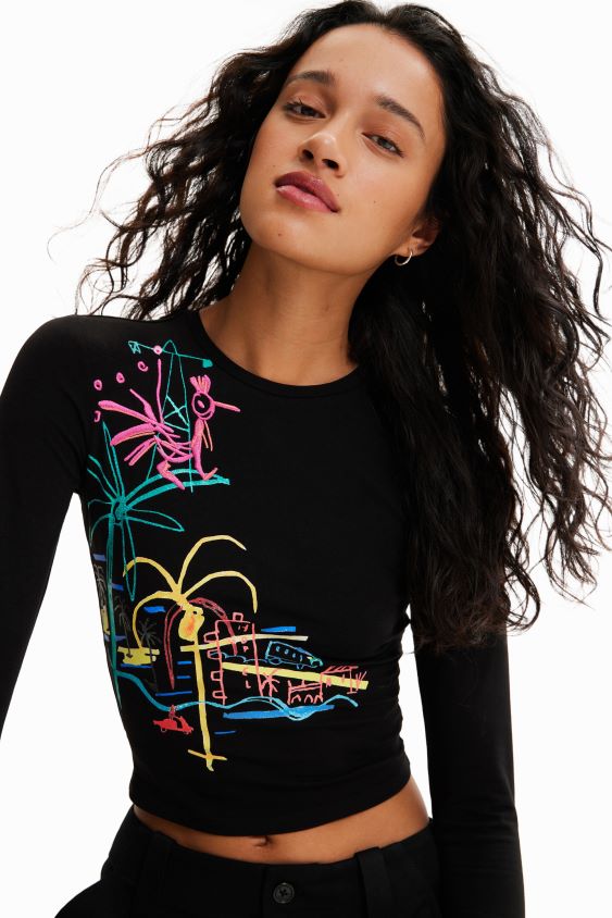 Desigual moterys meniški trumpi ploni marškinėliai apranga S606BV442