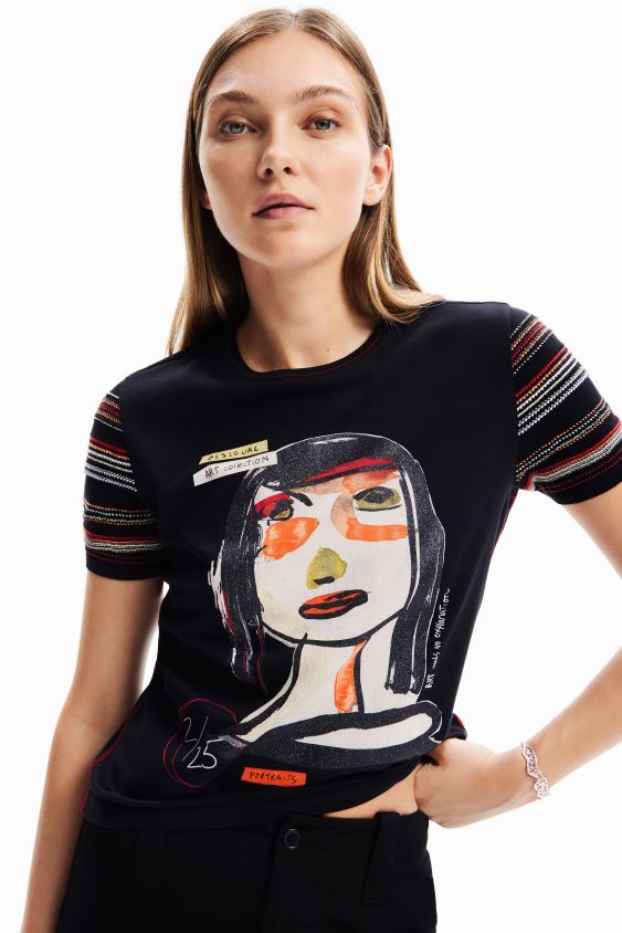 Desigual moterys meniški veido marškinėliai apranga S606BV39
