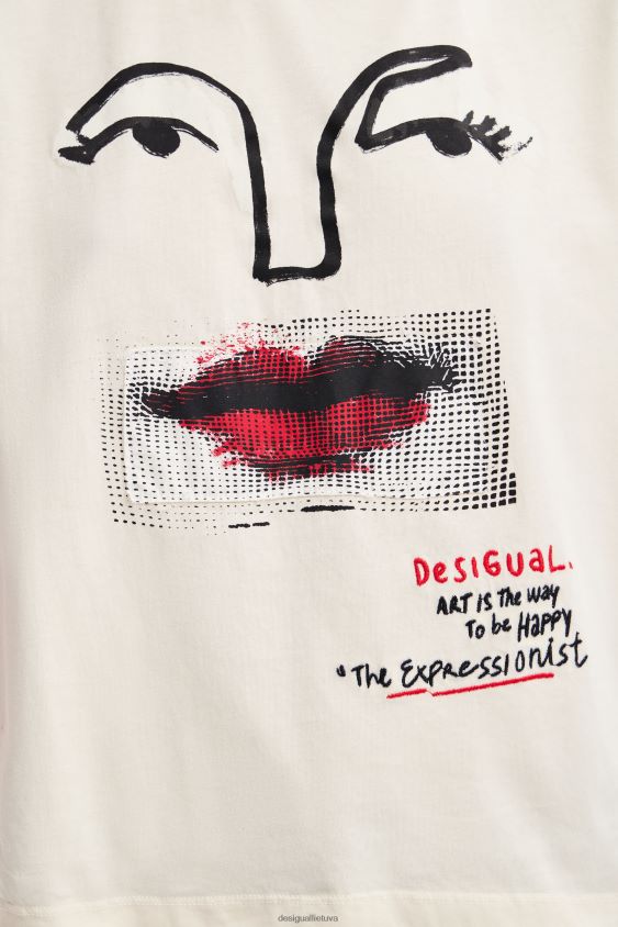 Desigual moterys meniški veido marškinėliai apranga S606BV991
