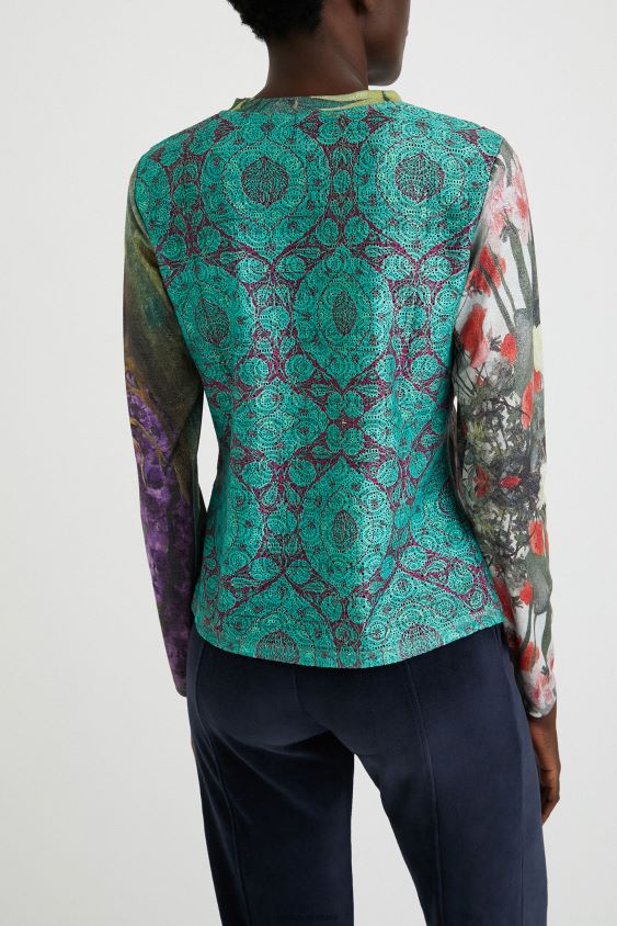 Desigual moterys meno kūrinių marškinėliai apranga S606BV1105