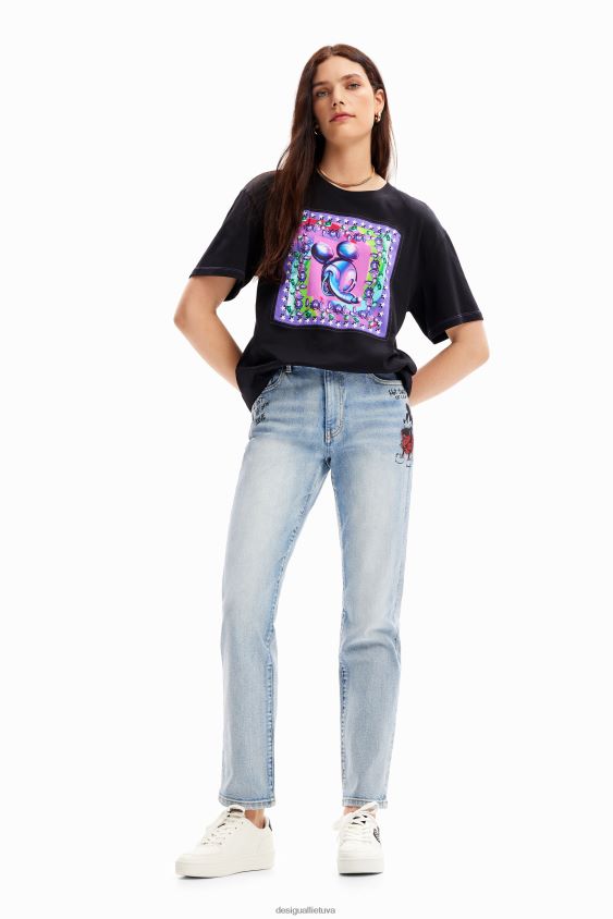 Desigual moterys negabaritinių peliukų Mikio marškinėliai apranga S606BV79