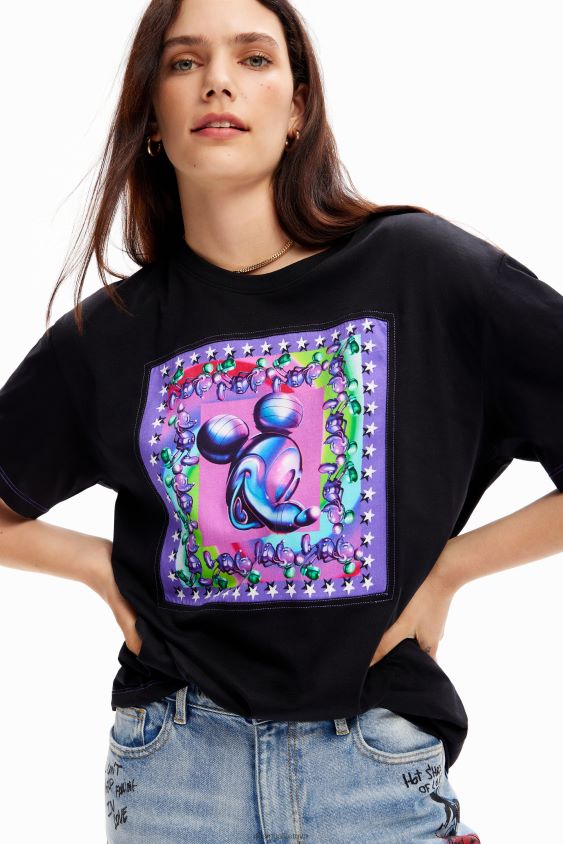 Desigual moterys negabaritinių peliukų Mikio marškinėliai apranga S606BV79