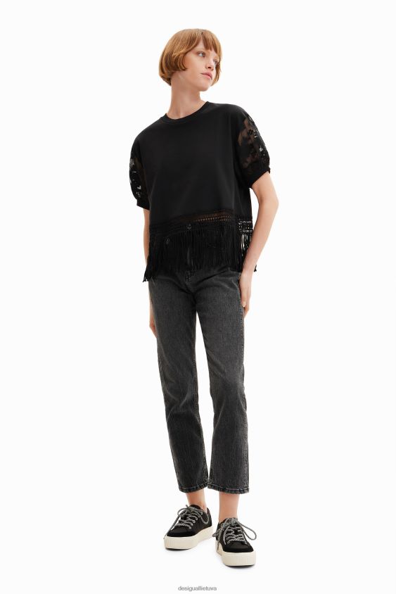 Desigual moterys oversize marškinėliai su kutais apranga S606BV385