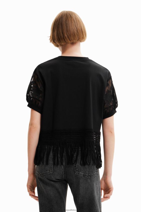 Desigual moterys oversize marškinėliai su kutais apranga S606BV385