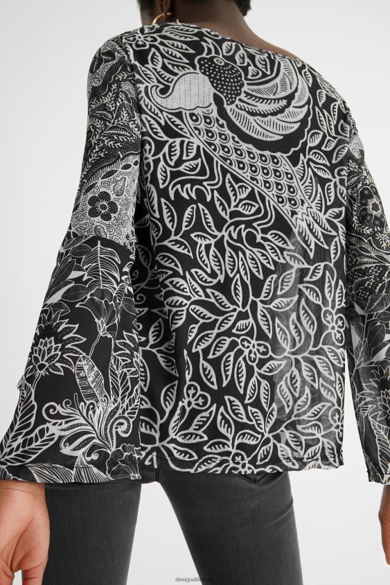 Desigual moterys pūkuoti mandalų marškinėliai apranga S606BV1097