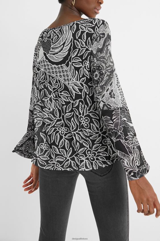 Desigual moterys pūkuoti mandalų marškinėliai apranga S606BV1097