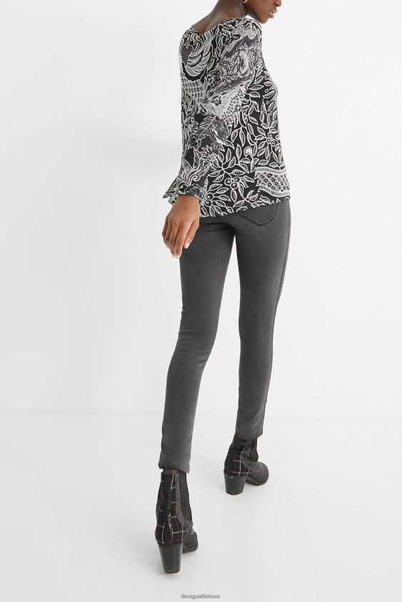 Desigual moterys pūkuoti mandalų marškinėliai apranga S606BV1097