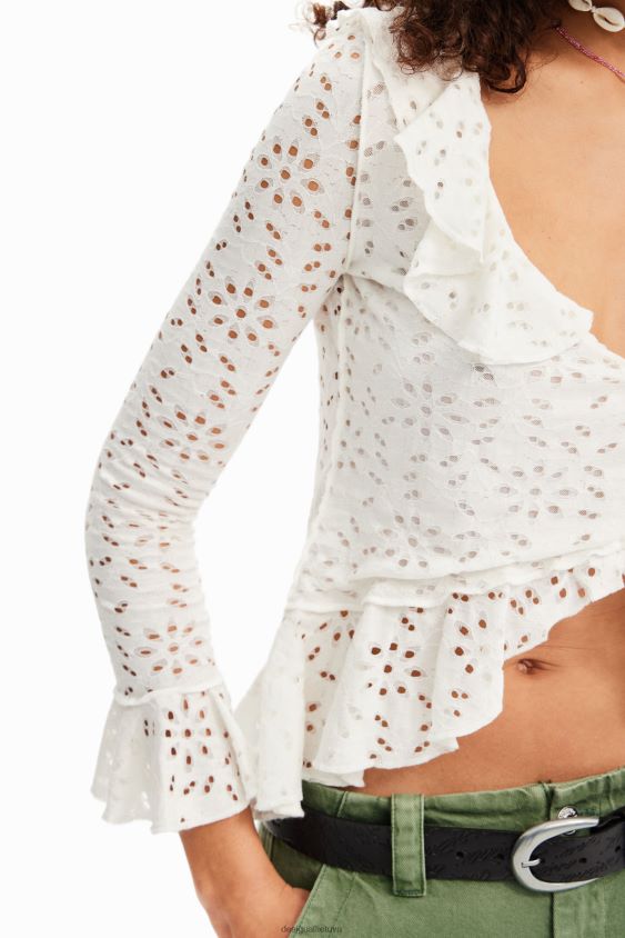 Desigual moterys palaidinė su raukiniais ilgomis rankovėmis apranga S606BV372