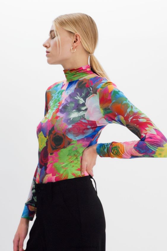 Desigual moterys ploni gėlėti marškinėliai apranga S606BV284
