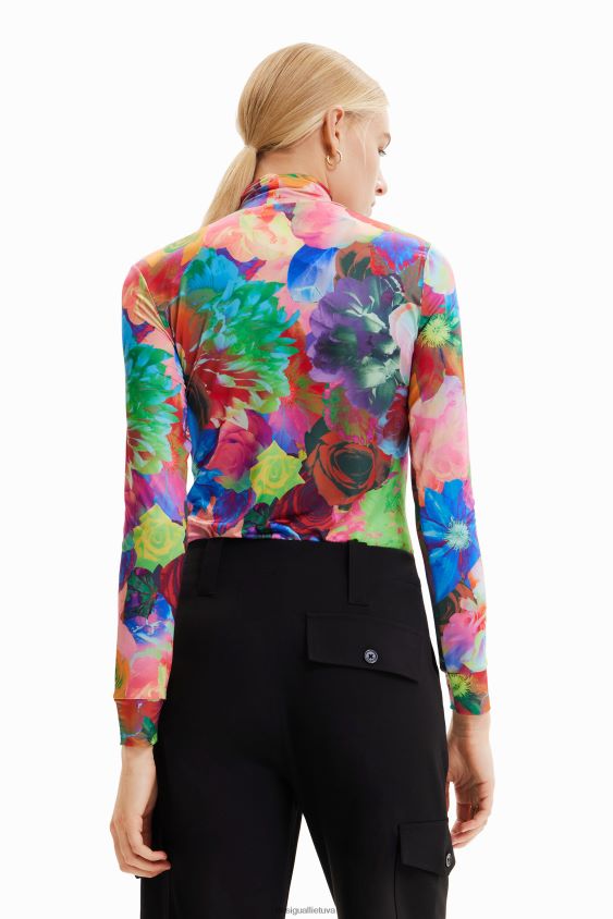 Desigual moterys ploni gėlėti marškinėliai apranga S606BV284