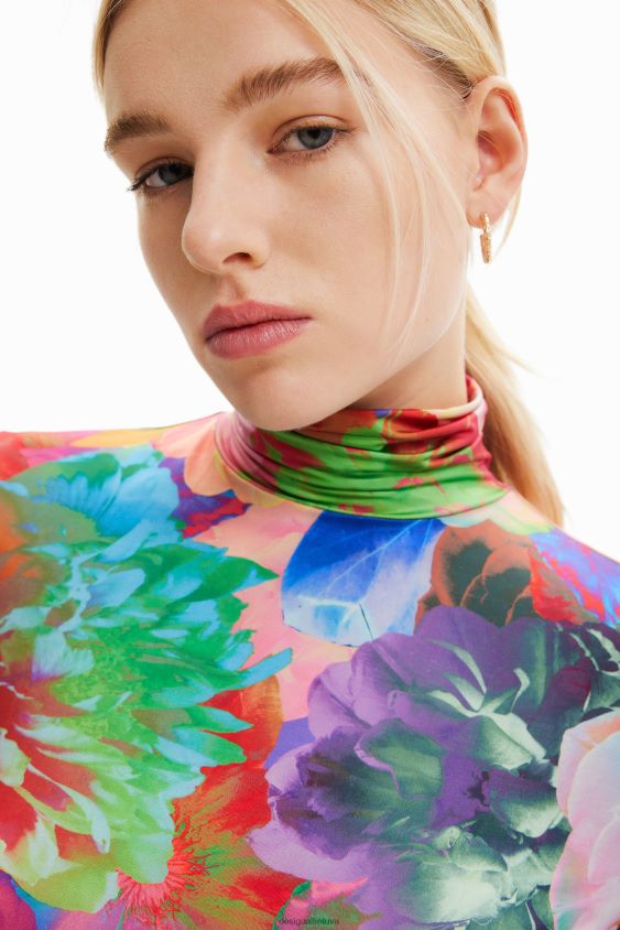 Desigual moterys ploni gėlėti marškinėliai apranga S606BV284