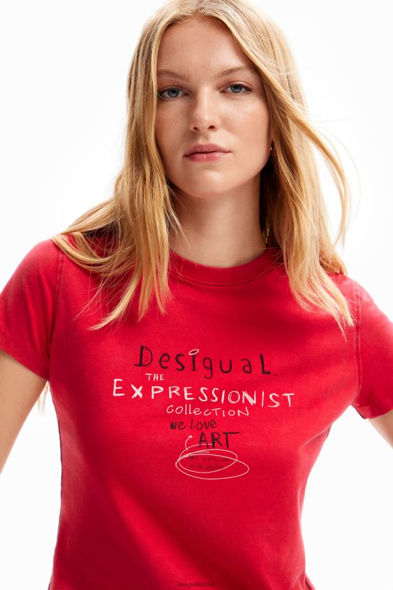 Desigual moterys ploni žinutės marškinėliai apranga S606BV116