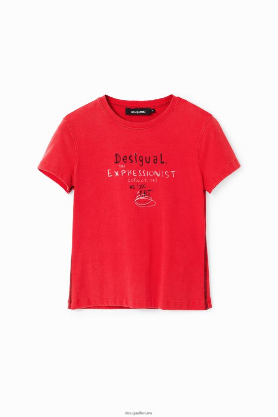Desigual moterys ploni žinutės marškinėliai apranga S606BV116